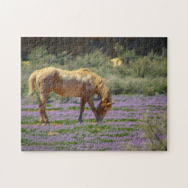 Puzzle chevaux au printemps (Horizontal)