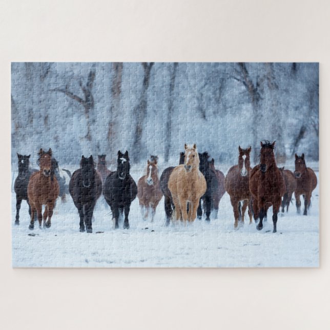 Puzzle Chevaux dans le froid (Horizontal)