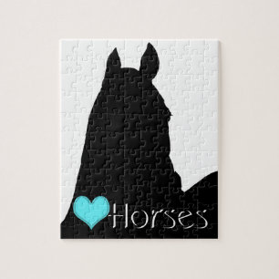 Puzzle Chevaux de Coeur I Aqua Heart (arrière - plan blan