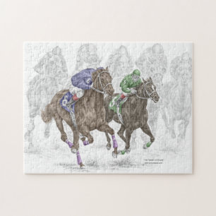 Puzzle Chevaux de course galopants