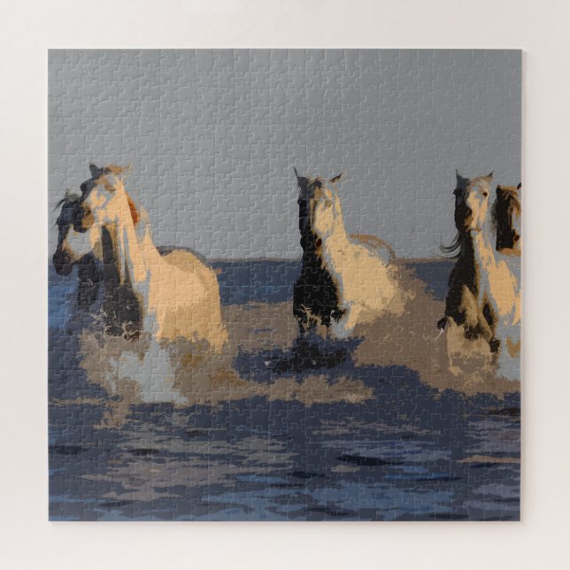 Puzzle Chevaux de la mer - Chevaux sauvages (Horizontal)