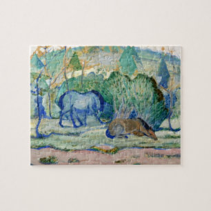 Puzzle Chevaux de pâturage par Franz Marc, Art Vintage