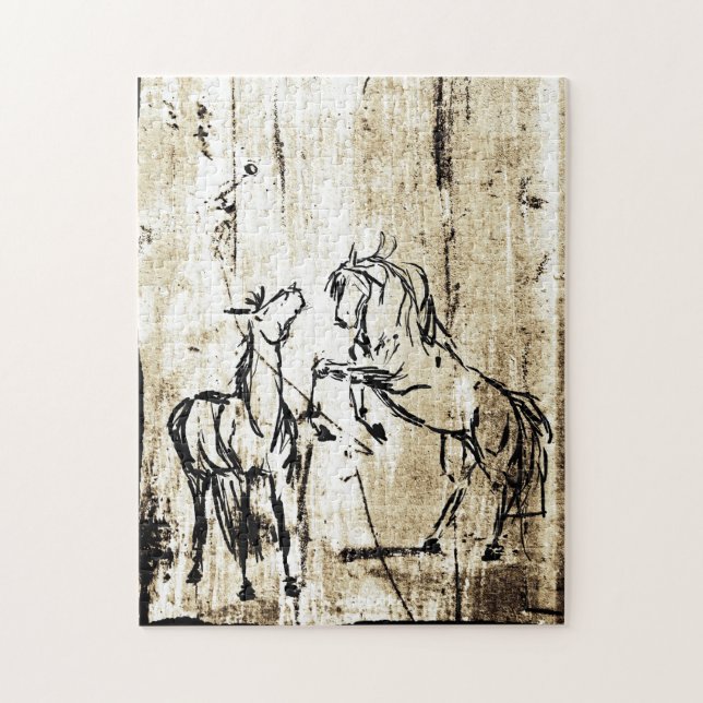 Puzzle Chevaux d'élevage de l'art équin (Vertical)
