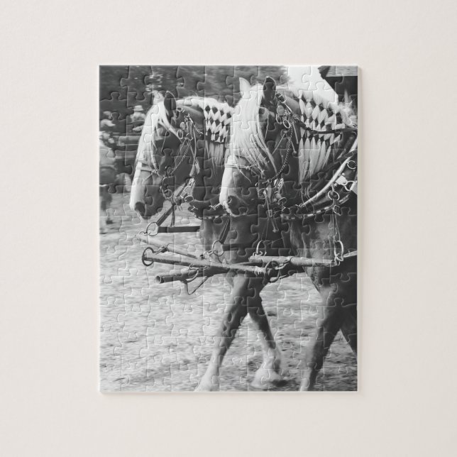 Puzzle Chevaux en noir et blanc (Vertical)