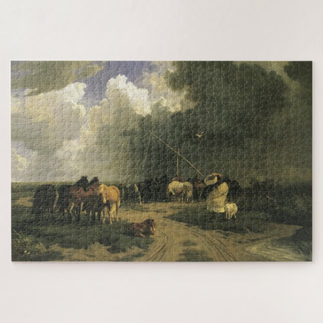 Puzzle Chevaux en orage pluviale (équine) (Horizontal)