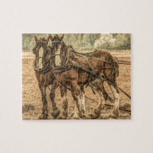 Puzzle Chevaux primitifs de ferme de pays occidental