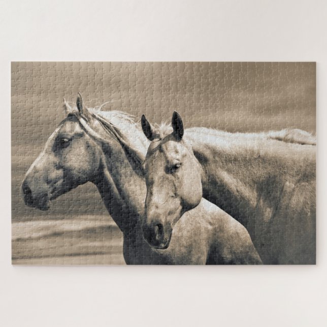 Puzzle Chevaux Quarter sur la prairie canadienne (Horizontal)