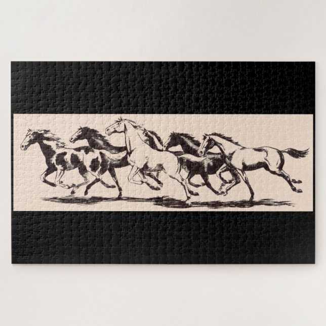 Puzzle chevaux sauvages (Horizontal)