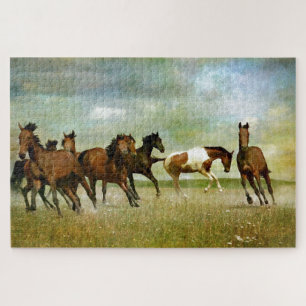 Puzzle Chevaux sauvages - Art créatif Vintage