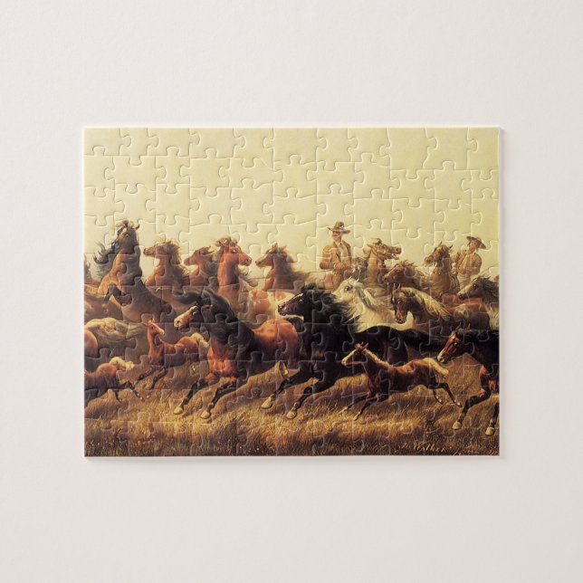 Puzzle Chevaux sauvages de course par James Walker (Horizontal)