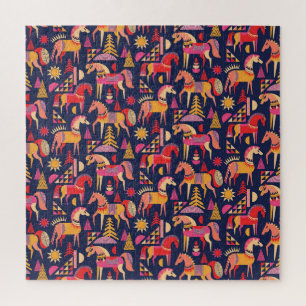 Puzzle Chevaux Scandinaves : Décoration Décorative Sans C