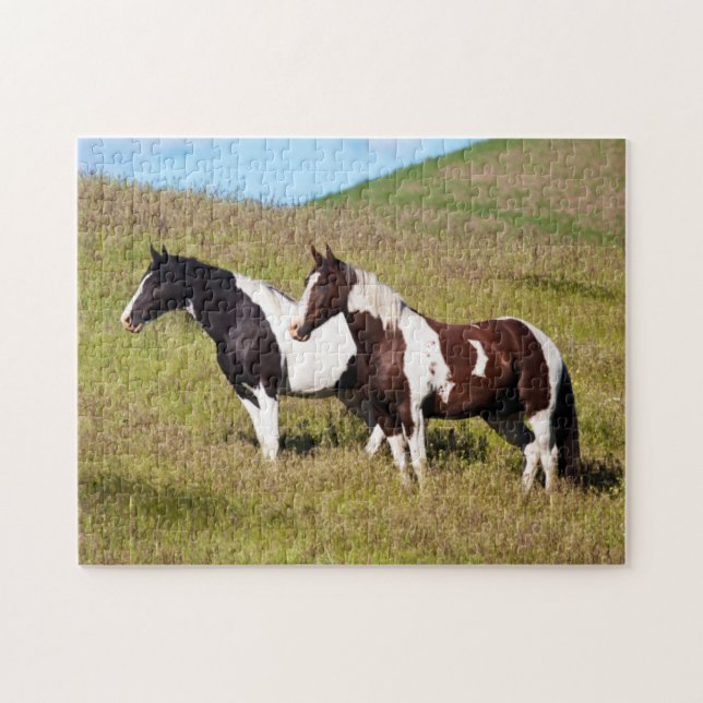 Puzzle Chevaux sur le versant de la colline (Horizontal)
