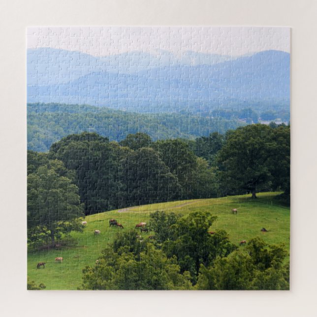 Puzzle Chevaux sur les Blue Ridge Mountains - 20x20 pouce (Vertical)