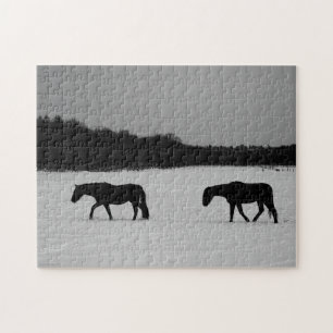 Puzzle Chevaux sur neige 11x14 252pc jpcna