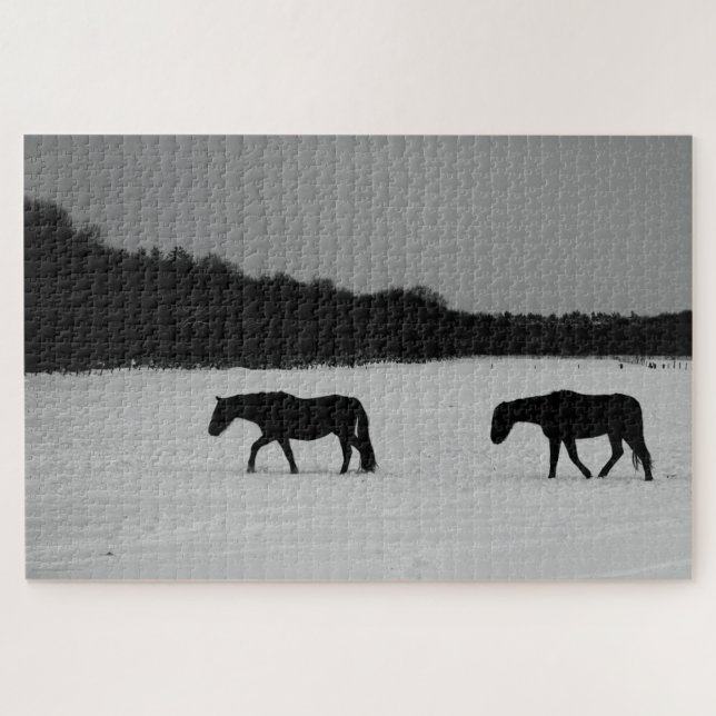 Puzzle Chevaux sur neige 20x30 1014pc jpcna (Horizontal)