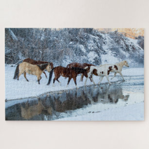 Puzzle Chevaux traversant le ruisseau