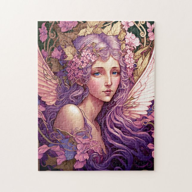 Puzzle Cheveux pourpre Fairy Angel Imaginaire Art (Vertical)