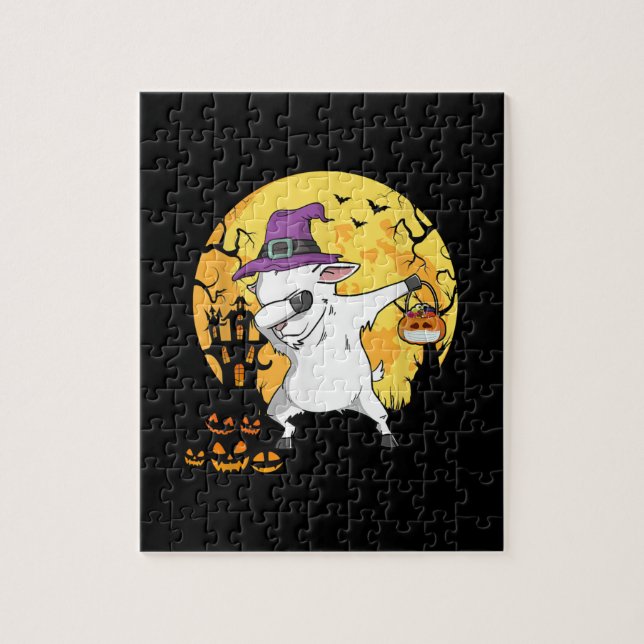 Puzzle Chèvre Dabbing sorcière Citrouille Drôle Chien drô (Vertical)