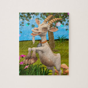 Puzzle Chèvre de dessin animé drôle Art d'animal de jardi
