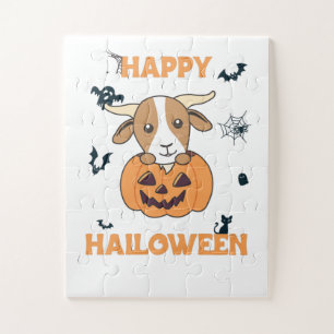 Puzzle Chèvre en Citrouille chèvres mignonnes Joyeux Hall