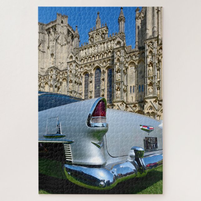 Puzzle Chevrolet Bel Air 327 à la cathédrale de Wells, UK (Vertical)