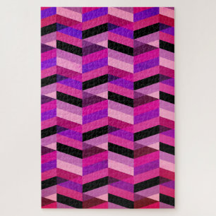 Puzzle Chevron Abstrait/Herringbone   Purples et violets