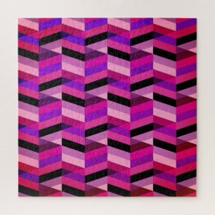 Puzzle Chevron Abstrait/Herringbone   Purples et violets