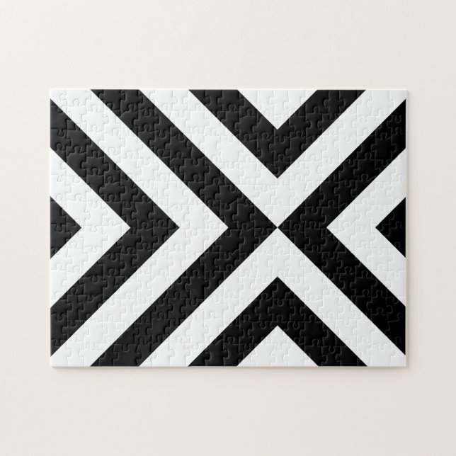 Puzzle Chevrons noirs et blancs (Horizontal)