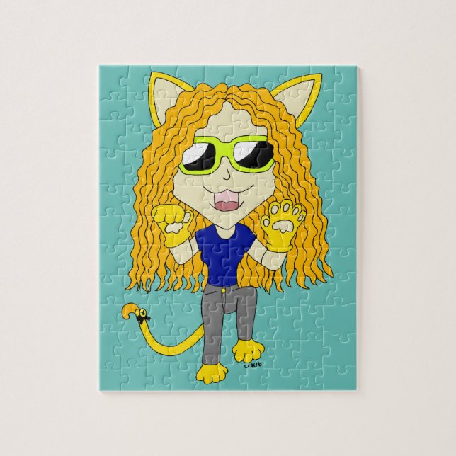 Puzzle Chibi Chatte Féminine avec pattes (Vertical)