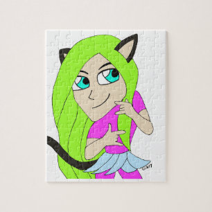 Puzzle chibi chatte fille