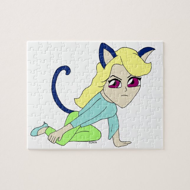 Puzzle chibi chatte fille  (Horizontal)