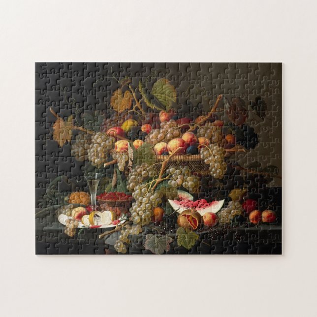 Puzzle Chic Baroque Fruit Still Life Art Peinture à l'hui (Horizontal)
