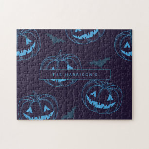 Puzzle Chic Citrouille chauves-souris Nom d'Halloween