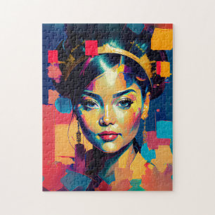 Puzzle Chic Gold Foil Colorful Femmes Impasto peinture à