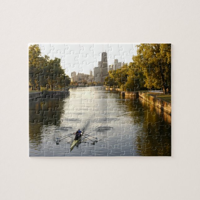 Puzzle Chicago, Illinois, rameurs dans la lagune de Linco (Horizontal)