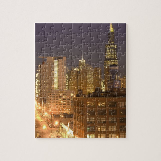 Puzzle Chicago, Illinois, vue panoramique depuis West Loo (Vertical)