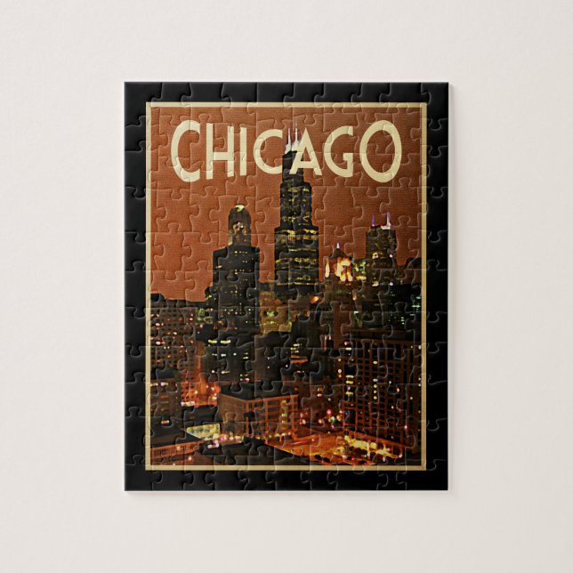 Puzzle Chicago La Nuit (Vertical)