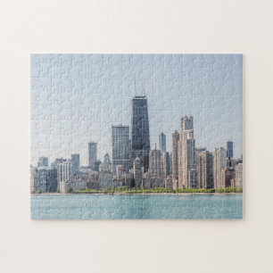 Puzzle Chicago Skyline Avec Le Lac Michigan