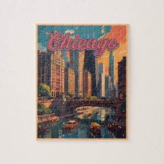 Puzzle Chicago Skyline Riverfront