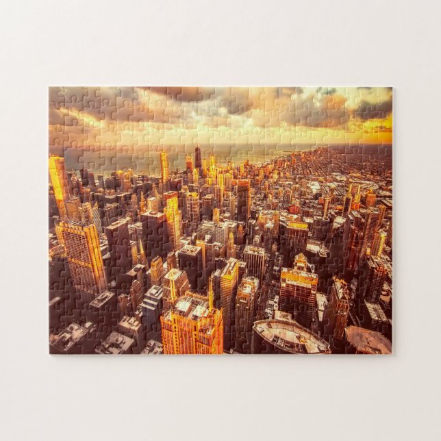Puzzle Chicago Town Michigan. (Horizontal)