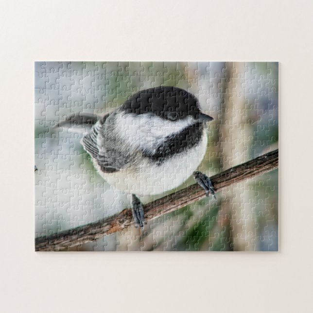 Puzzle Chickadee mignon en hiver (Horizontal)