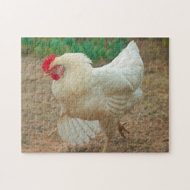 Puzzle Chicken Funky Hen Hy Line Silver Brown (Horizontal)