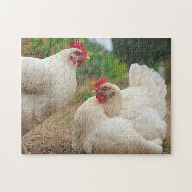 Puzzle Chicken Funky Hen Hy Line Silver Brown (Horizontal)