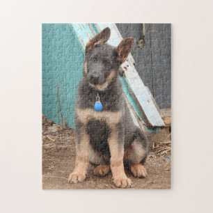 Puzzle Chien à berger bleu allemand Bois Turquoise