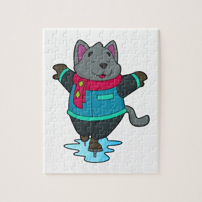 Puzzle Chien à Patinage sur glace avec patins sur glace e (Vertical)