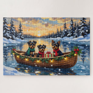 Puzzle Chien Affenpinscher Noël Bateau Fêtes