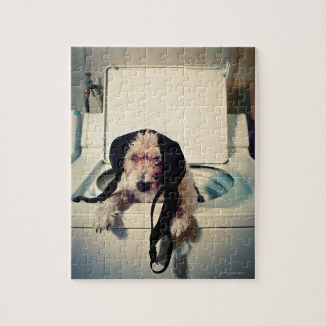 Puzzle Chien aidant avec le lavage (Vertical)