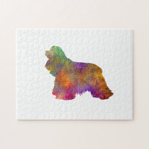 Puzzle chien American Cocker Spaniel en silhouette à l’aq