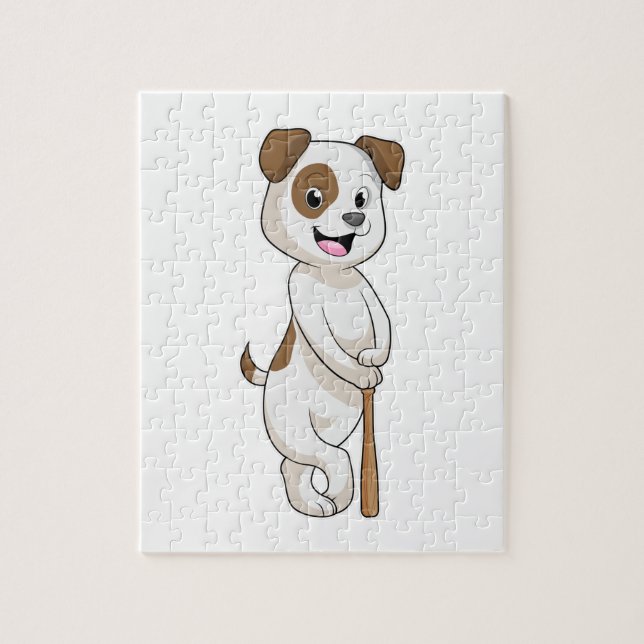 Puzzle Chien au baseball avec batte de baseball (Vertical)