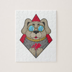 Puzzle Chien au Poker avec cartes de Poker